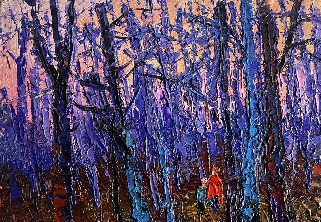Oil painting Forest covered with frost Oksana Kalenyuk - 7
