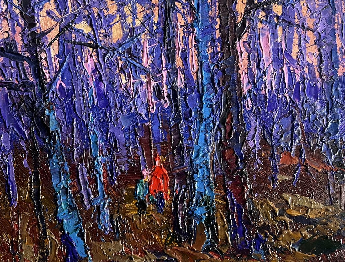 Oil painting Forest covered with frost Oksana Kalenyuk - 8