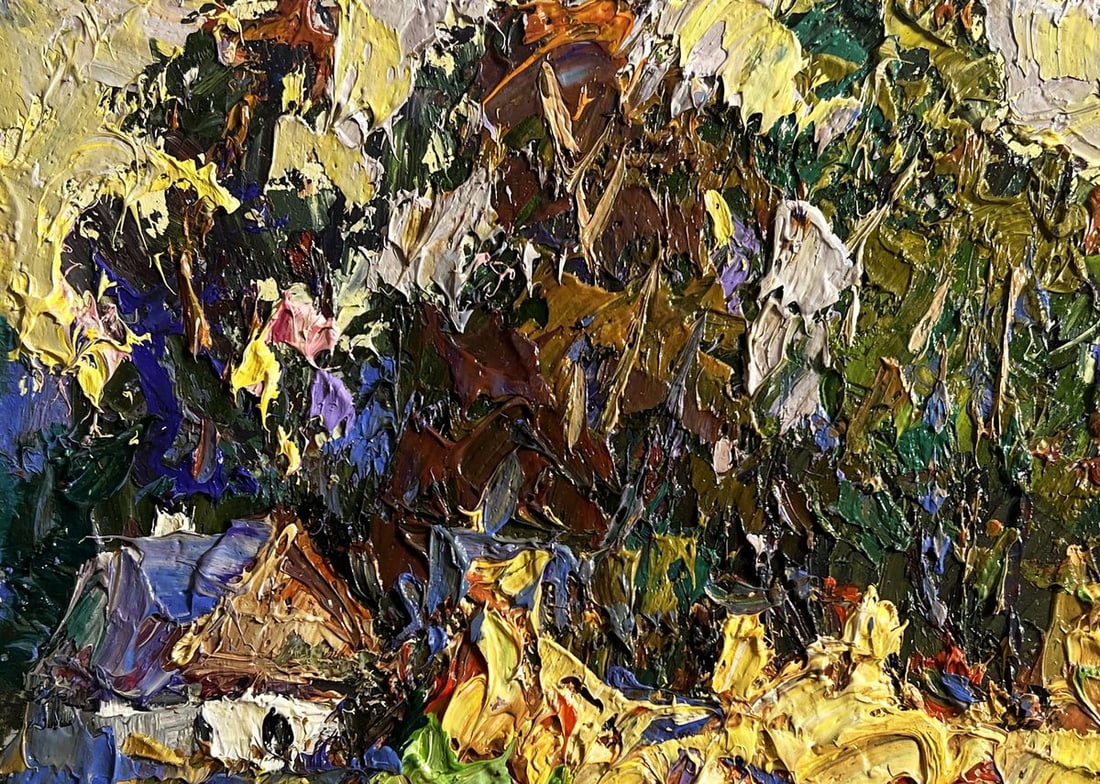 Oil painting Corn fields in the village Alex Kalenyuk - 7