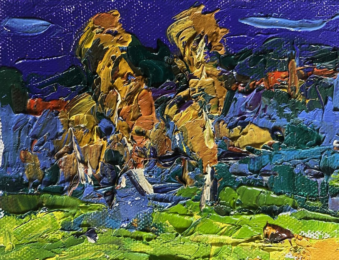 Oil painting Autumn night rain Alex Kalenyuk - 5