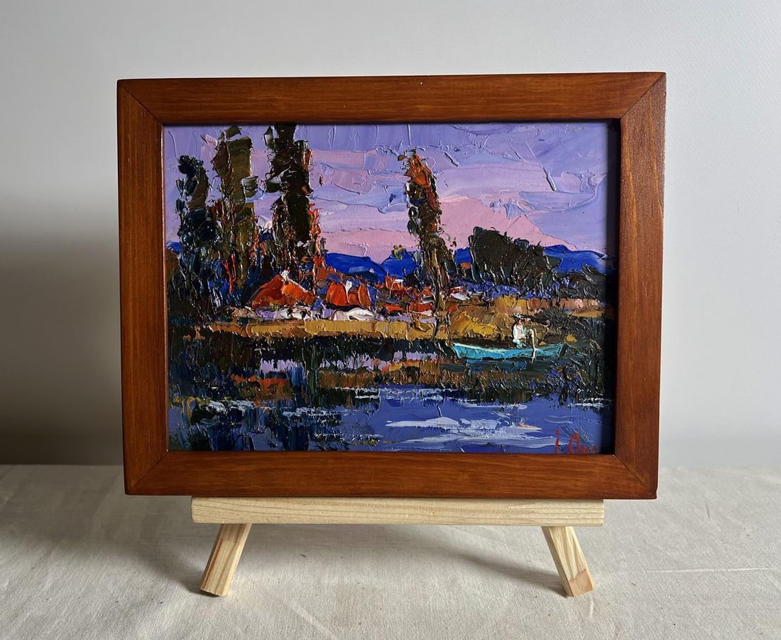 Oil painting Swimming on the lake Oksana Kalenyuk (1 of 10)