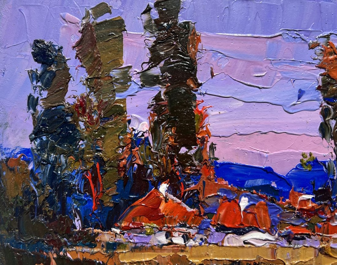 Oil painting Swimming on the lake Oksana Kalenyuk - 4