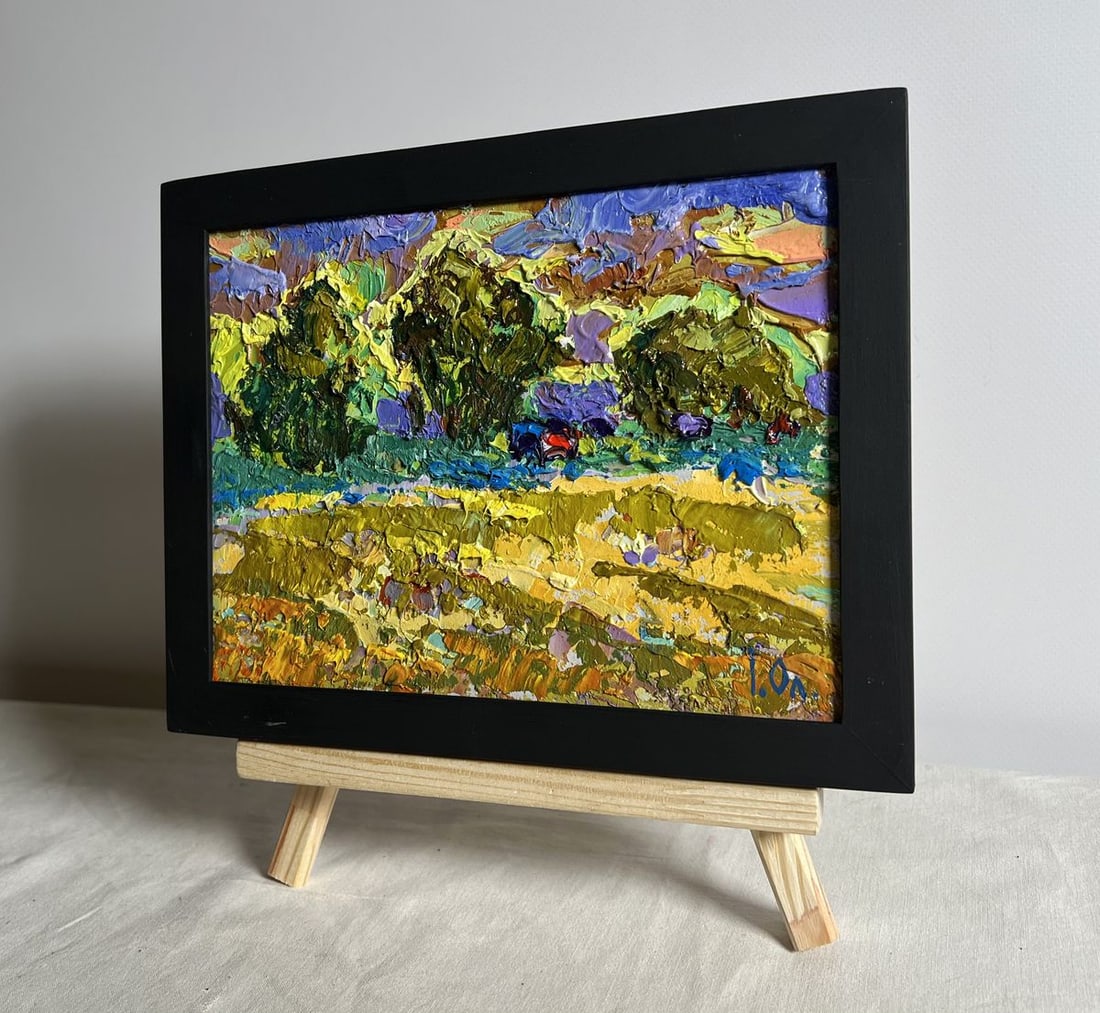 Oil painting Expressive yellow sunset Alex Kalenyuk - 2