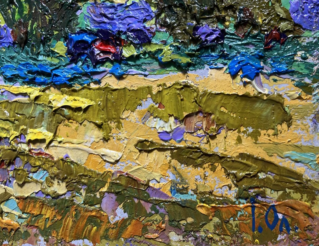 Oil painting Expressive yellow sunset Alex Kalenyuk - 9