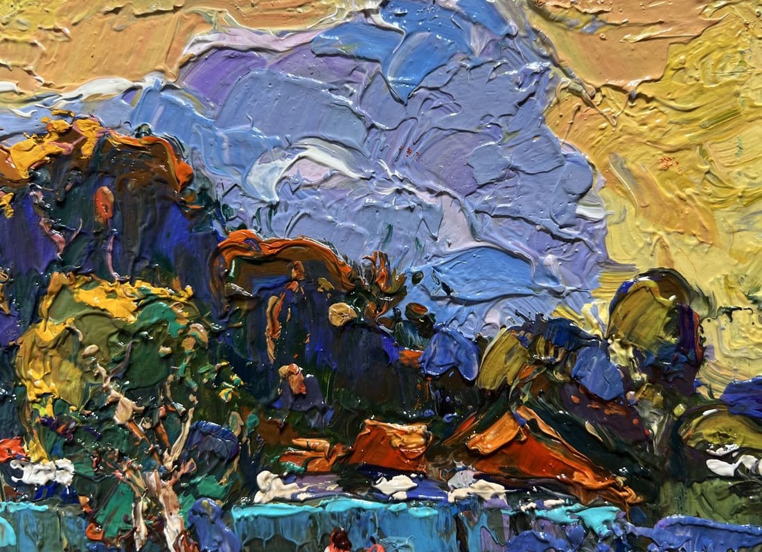 Oil painting Gardening in the village Oksana Kalenyuk - 6