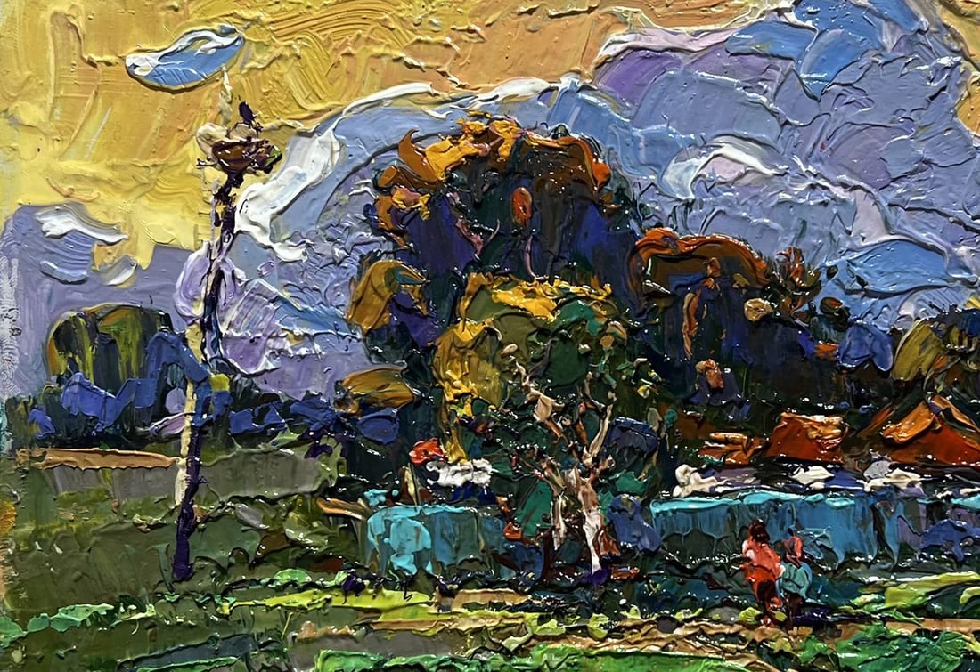 Oil painting Gardening in the village Oksana Kalenyuk - 7