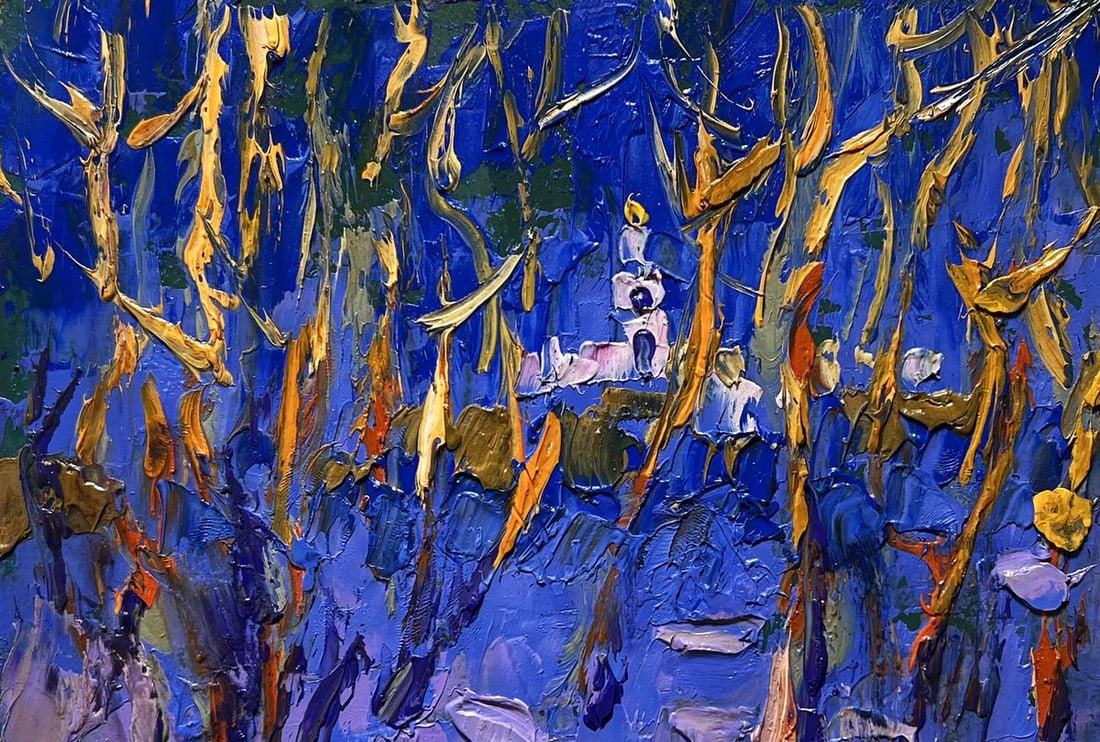 Oil painting Frosty evening in the forest Alex Kalenyuk - 7