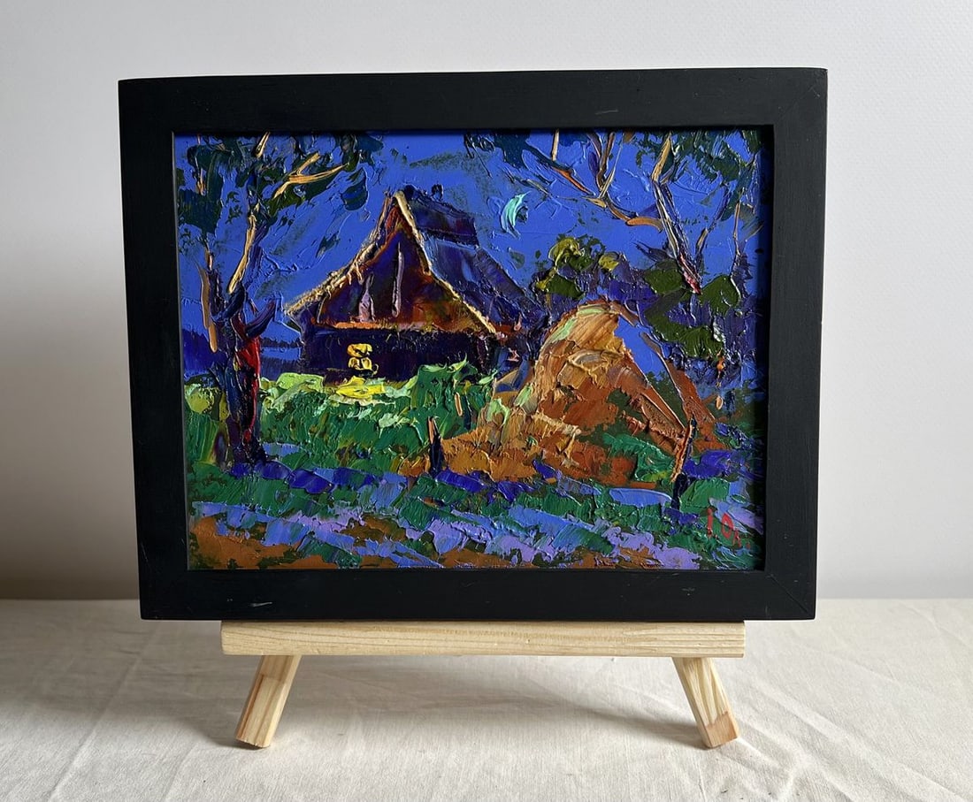 Oil painting Cozy moonlit night Alex Kalenyuk (1 of 10)