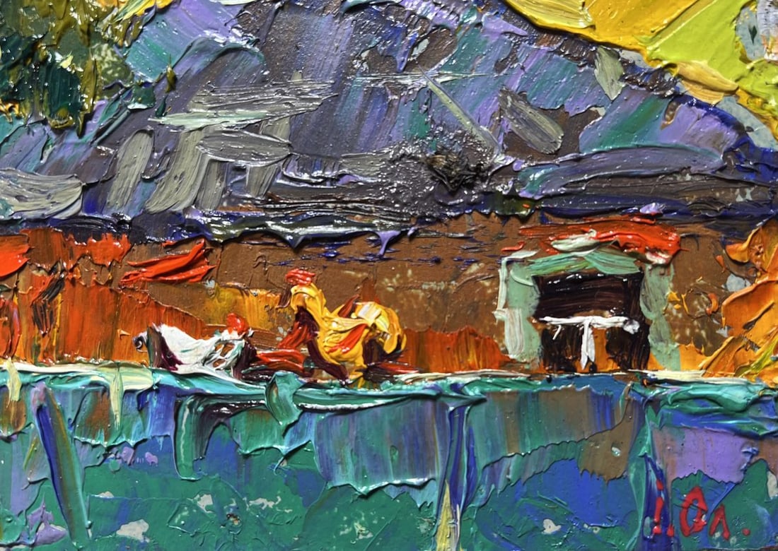 Oil painting Warm evening with a yellow sunset Alex Kalenyuk - 9