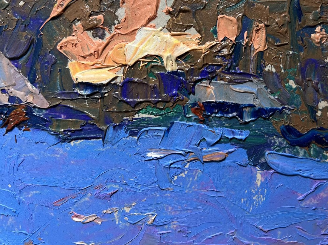 Oil painting Walk on a winter evening Alex Kalenyuk - 6