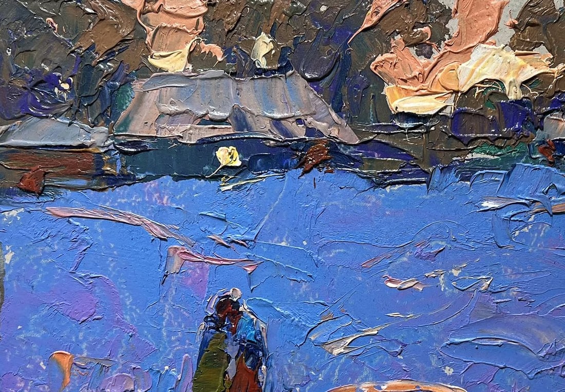 Oil painting Walk on a winter evening Alex Kalenyuk - 7