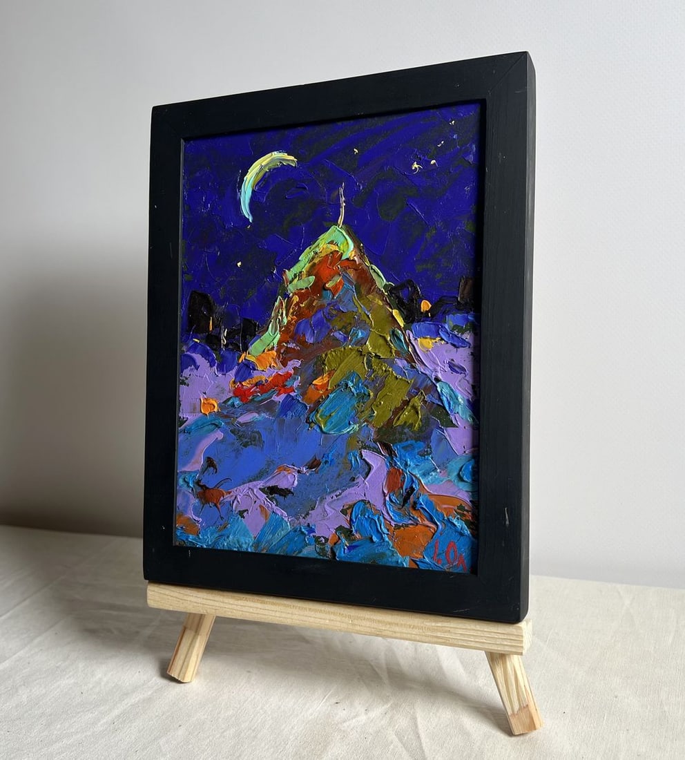 Oil painting Moonlit Night in the Field Alex Kalenyuk - 2