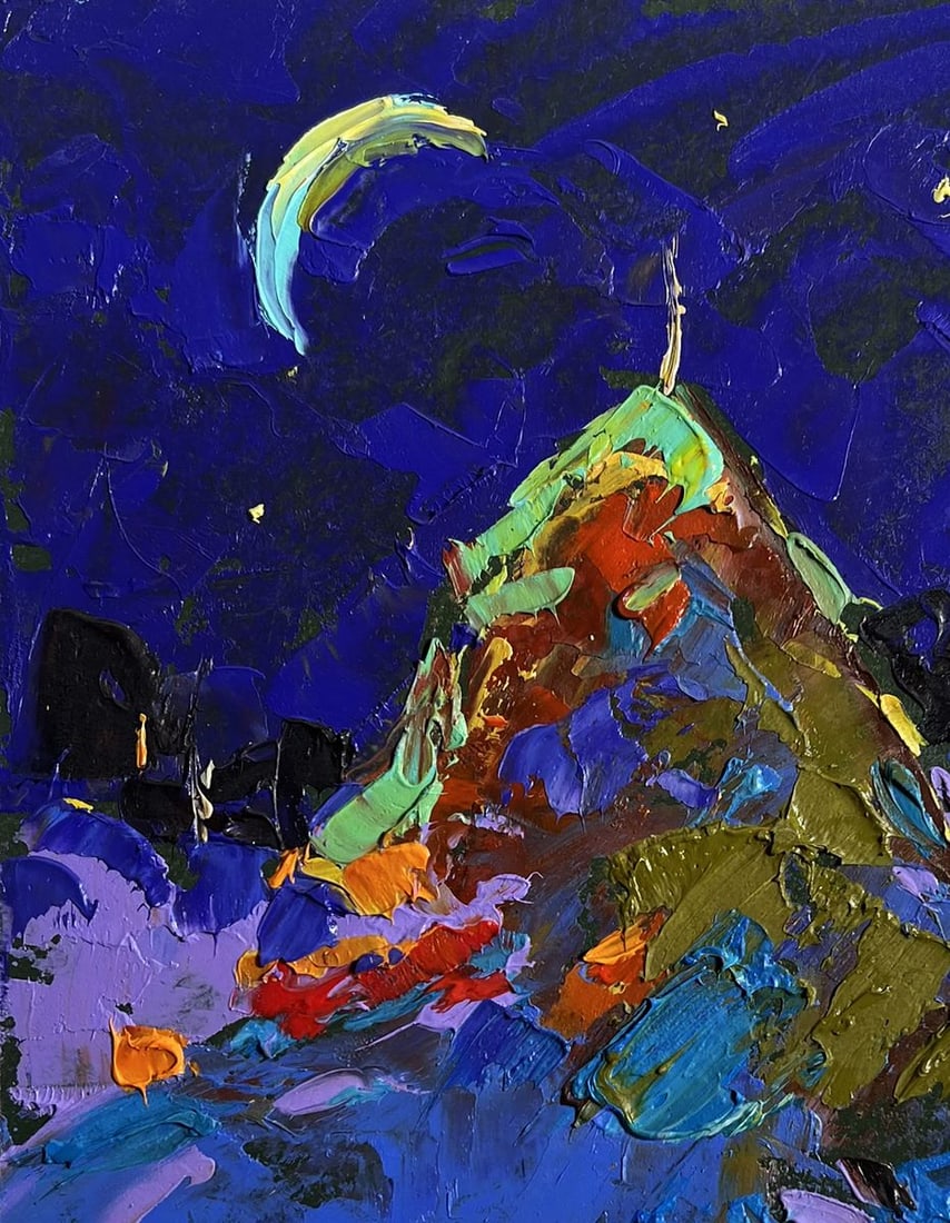 Oil painting Moonlit Night in the Field Alex Kalenyuk - 7