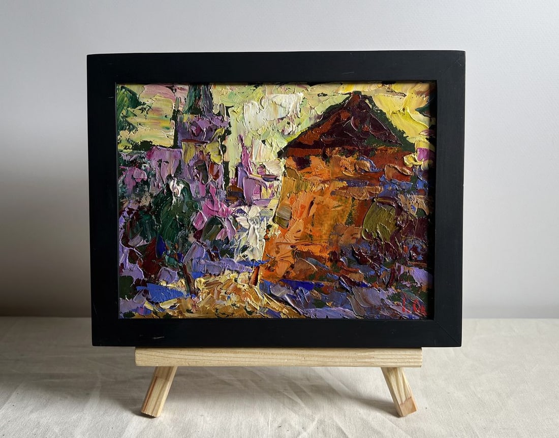 Oil painting Round tower of the old fortress Alex Kalenyuk: Title: Oil painting Round tower of the old fortress Alex Kalenyuk Description: NoAAA4045This oil painting cardboard, titled "Round tower of the old fortress", the scene conveys a sense of history and