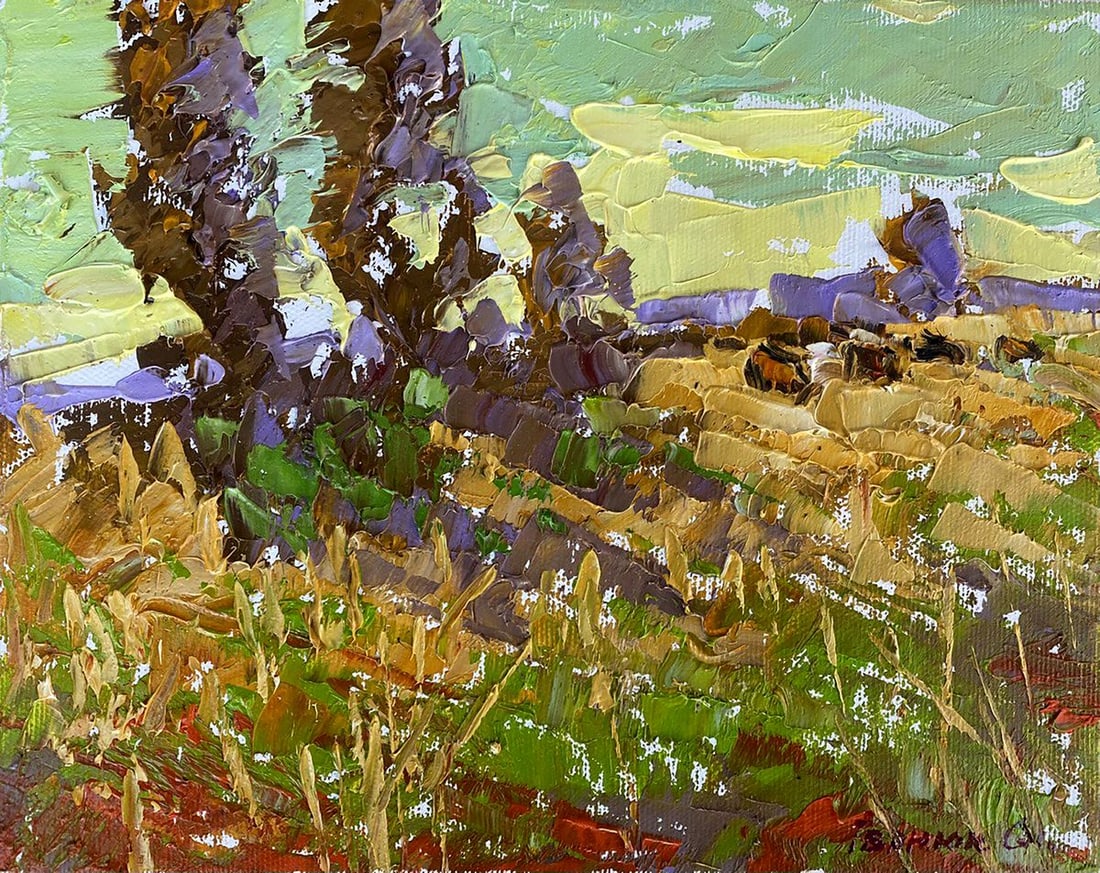 Oil painting Shepherd outside the village Alex Kalenyuk (1 of 4)
