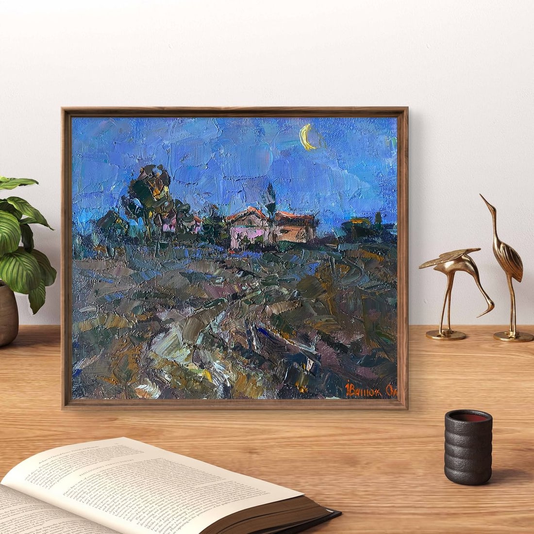 Oil painting Moon morning Alex Kalenyuk - 3