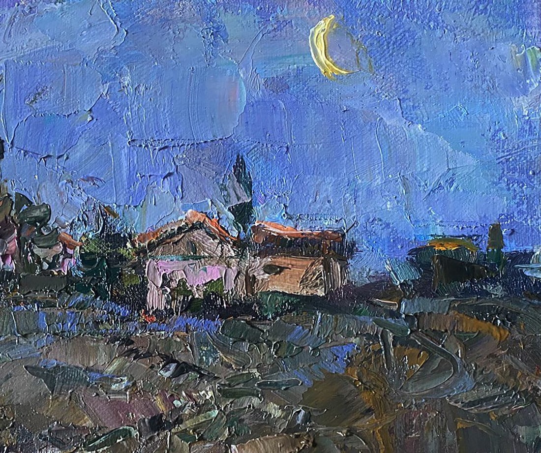 Oil painting Moon morning Alex Kalenyuk - 5