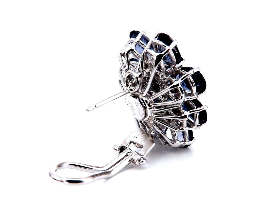 12ct natural oval purple iolite diamond clip earrings 18kt** - 2