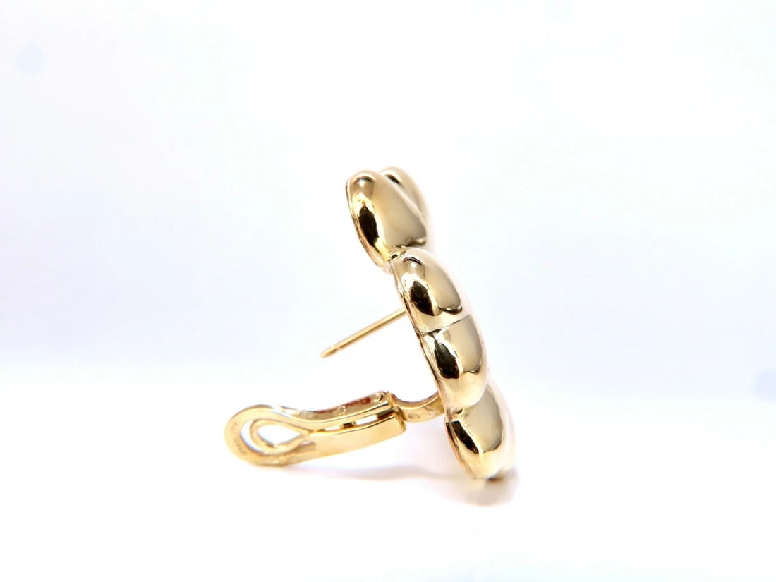 .30ct Round Diamond Circular Stacking Heart Flower Clip Earrings 18kt** - 3