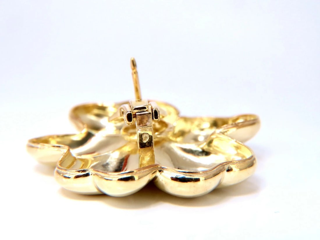 .30ct Round Diamond Circular Stacking Heart Flower Clip Earrings 18kt** - 5