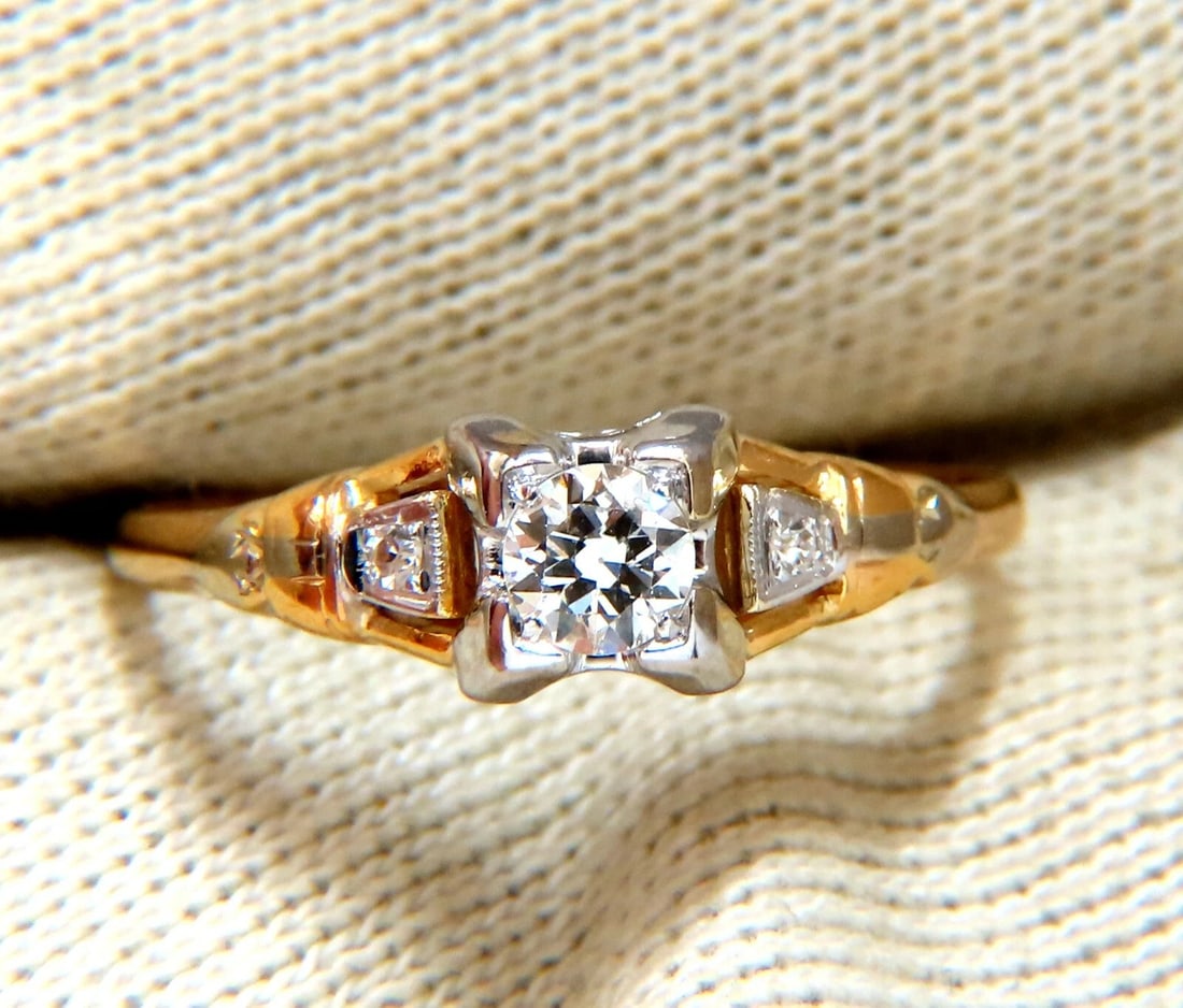 .30ct Vintage Old Miner Diamond Solitaire Ring 14kt** - 3