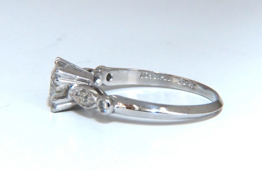 .76ct Natural Round Diamond Vintage Platinum Ring** - 3