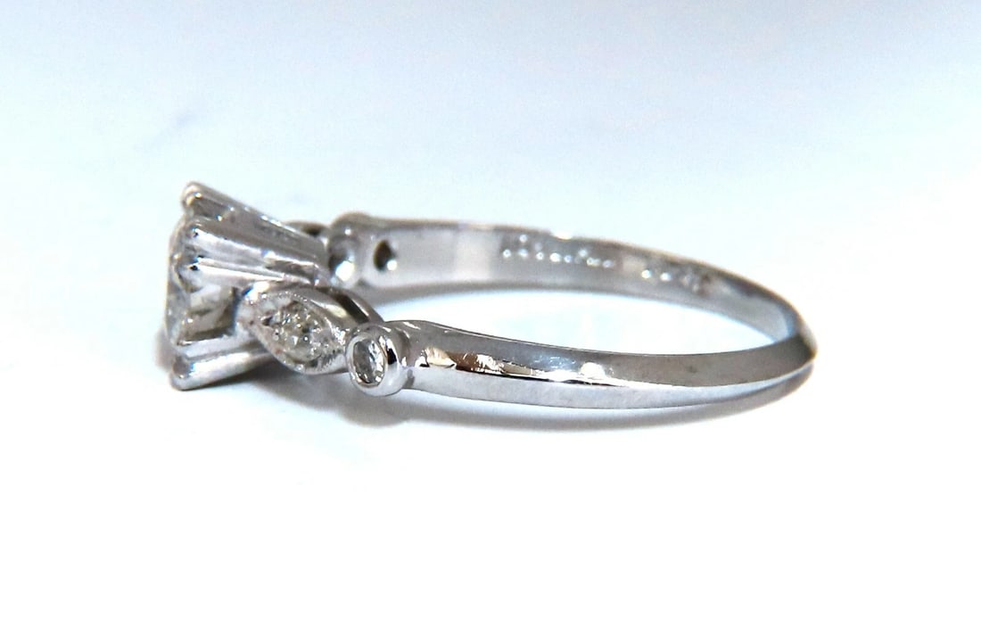 .76ct Natural Round Diamond Vintage Platinum Ring** - 4