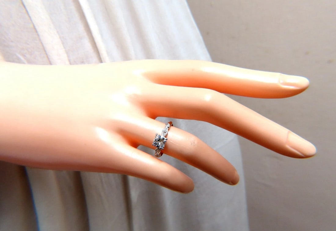 .76ct Natural Round Diamond Vintage Platinum Ring** - 6