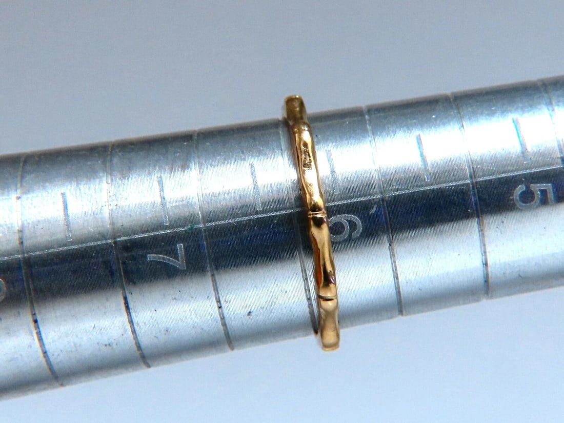 .40ct Natural Black Diamonds & Bamboo Deco Bands Stacking Rings 14kt gold** - 3