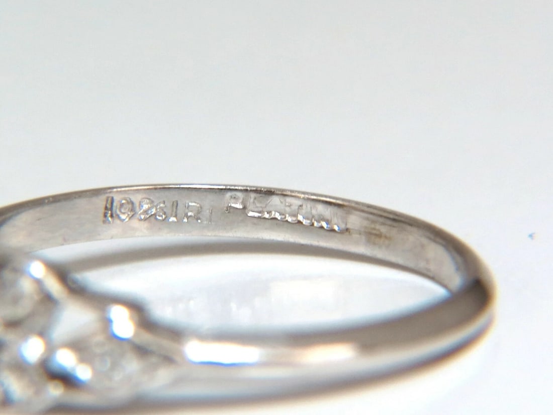 .60ct Natural Yellow Green Brown Diamond Vintage Gilt Ring Platinum** - 3