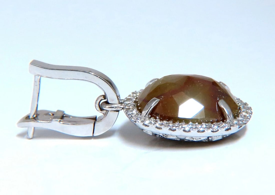 14.62ct Natural Fancy Brown Diamonds Dangle Earrings 14kt gold** - 2