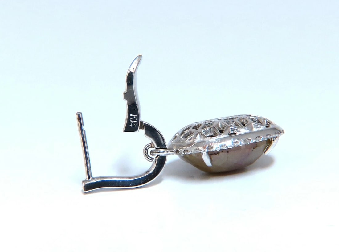 14.62ct Natural Fancy Brown Diamonds Dangle Earrings 14kt gold** - 4