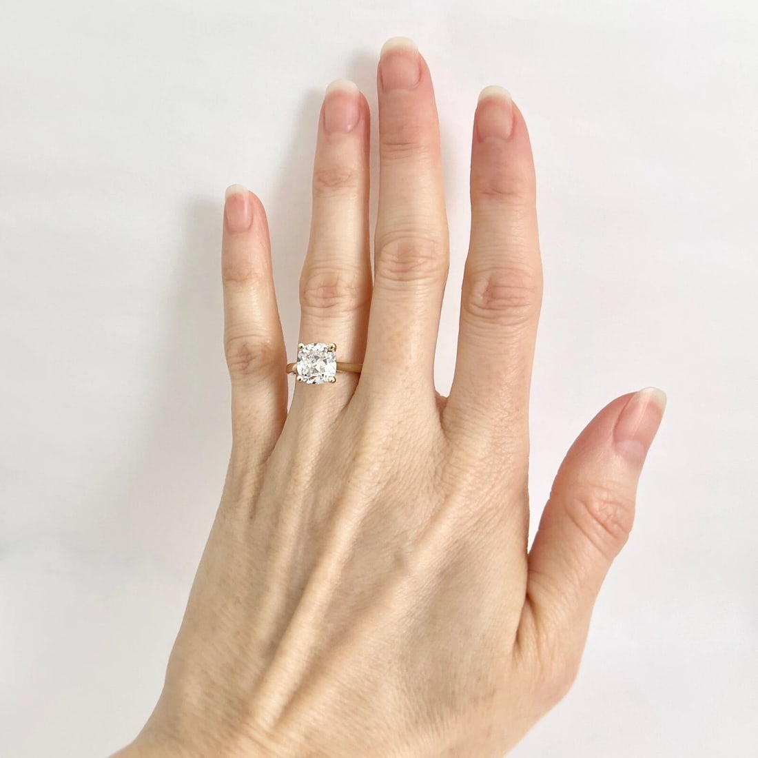 GIA Cushion Diamond Solitaire Engagement Ring 14K Yellow Gold, 3.30 CT - 2