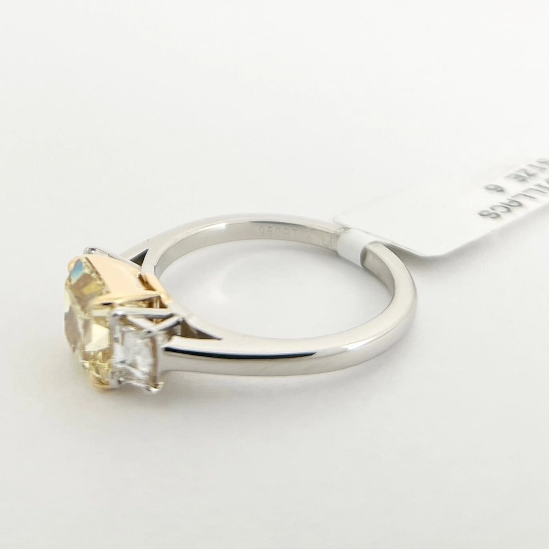 GIA Fancy Yellow Radiant 3-Stone Diamond Engagement Ring Platinum, 2.43 CTW - 9