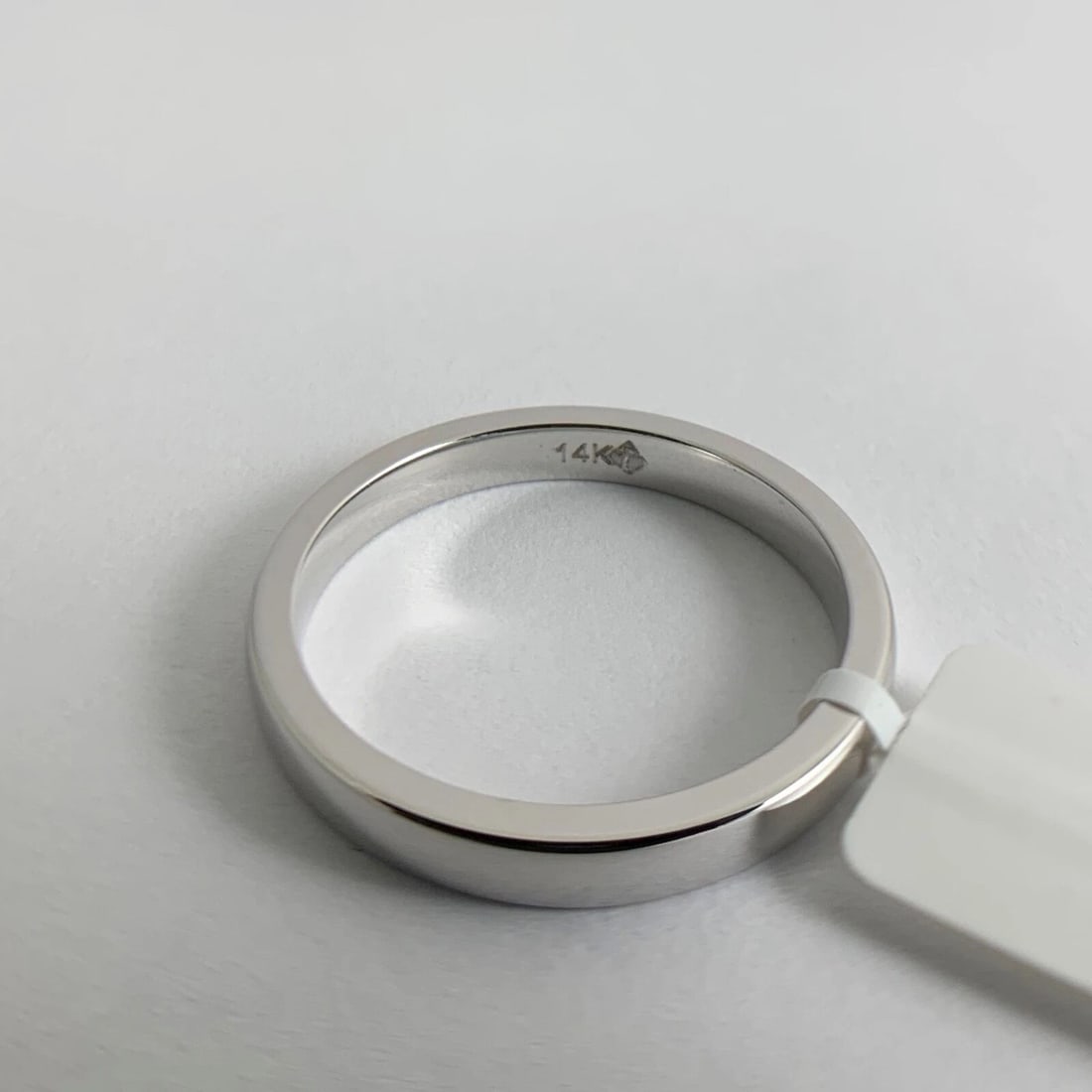 Men's Plain Thin Wedding Band Ring 14K White Gold Size 10, 3 mm, 4.71 Grams - 10