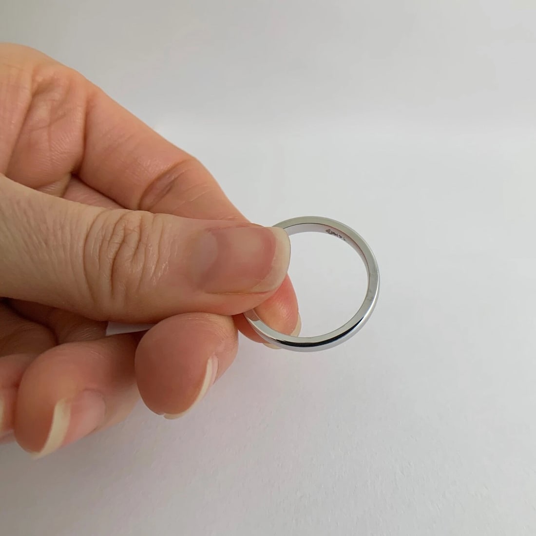 Men's Plain Thin Wedding Band Ring 14K White Gold Size 10, 3 mm, 4.71 Grams - 2