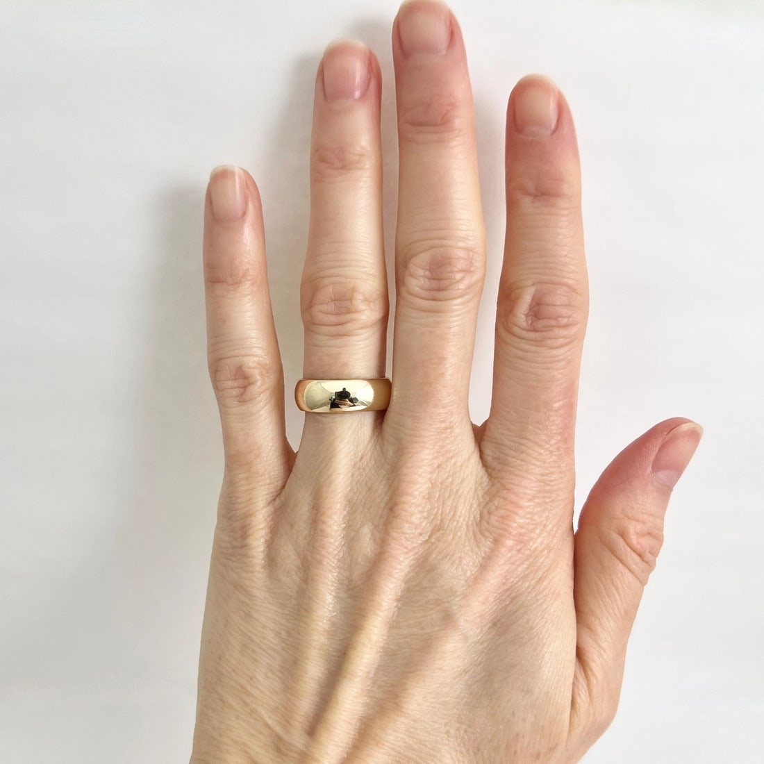 Wide Plain Classic Wedding Band Ring 14K Yellow Gold, Size 6, 6 mm - 2