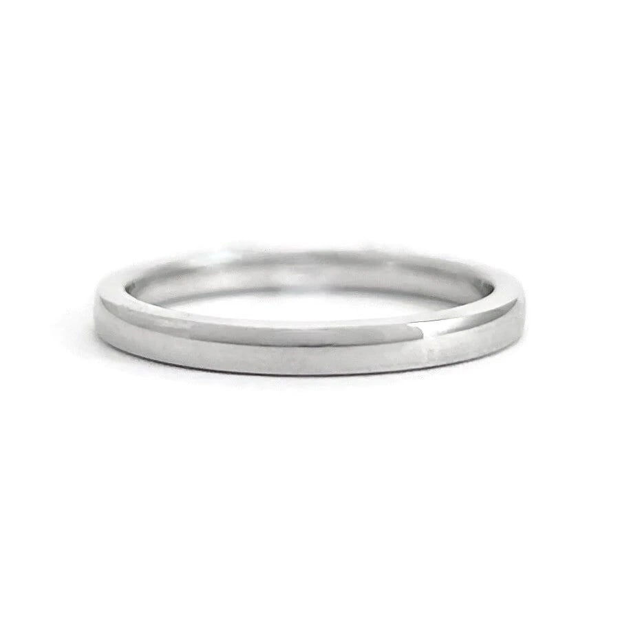 Thin Plain Classic Wedding Band Ring 14K White Gold, Size 5.5, 2 mm (1 of 5)