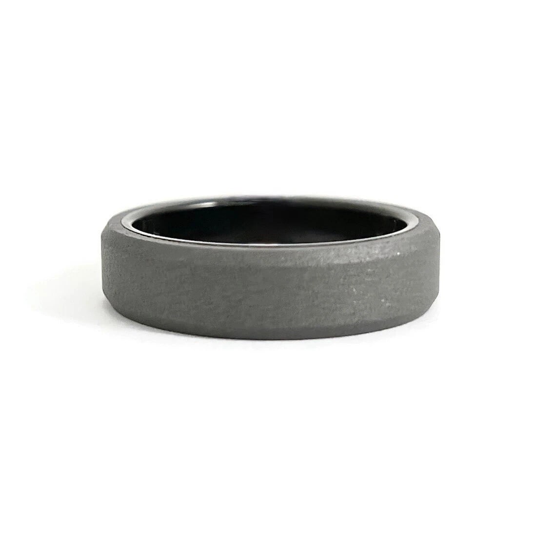 Men's Dark Grey Sandblasted Wedding Band Ring Tungsten Carbide, Size 10, 6 mm (1 of 8)