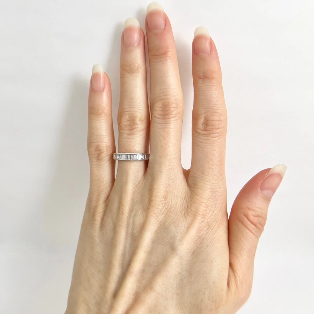 Baguette Diamond Channel-Set Wedding Band Ring 14K White Gold .51 CTW - 2