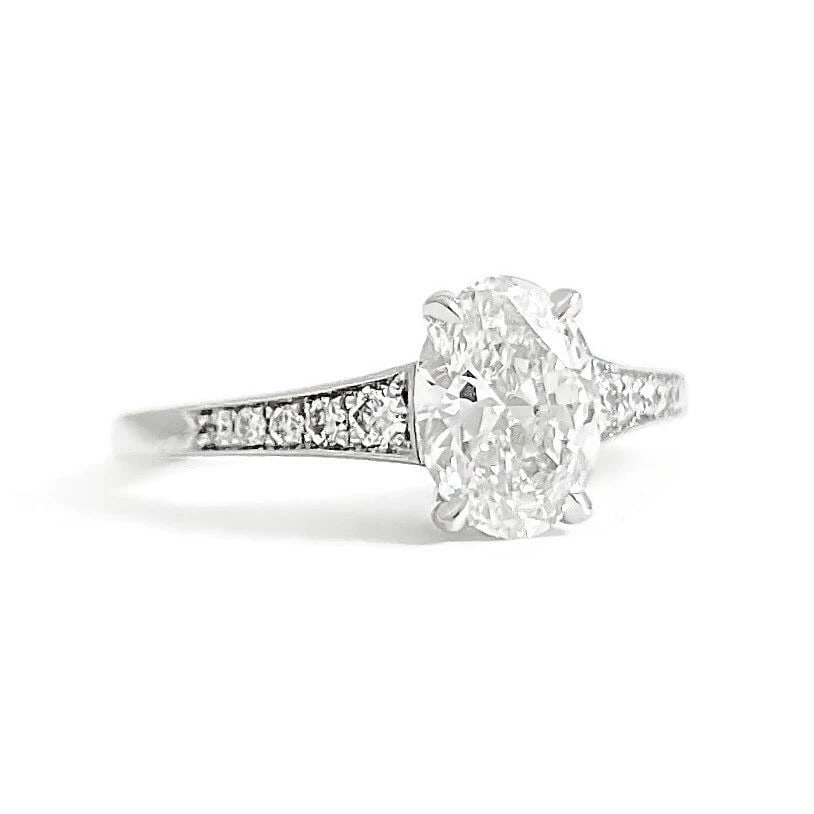GIA Oval Diamond Solitaire Engagement Ring Platinum, .92 CTW (1 of 6)