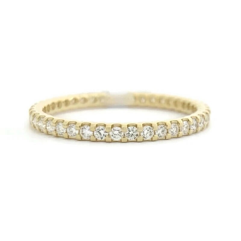 Thin Round Diamond Eternity Ring Wedding Band 14K Yellow Gold Size 6.25, .45 CTW (1 of 9)