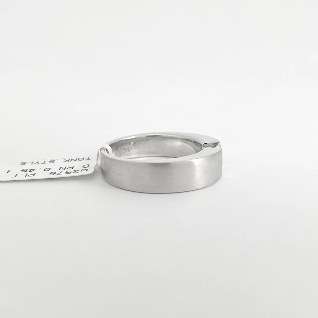 Men's Princess Cut Diamond Solitaire Satin Wedding Band Ring Platinum, .45 CTW - 6