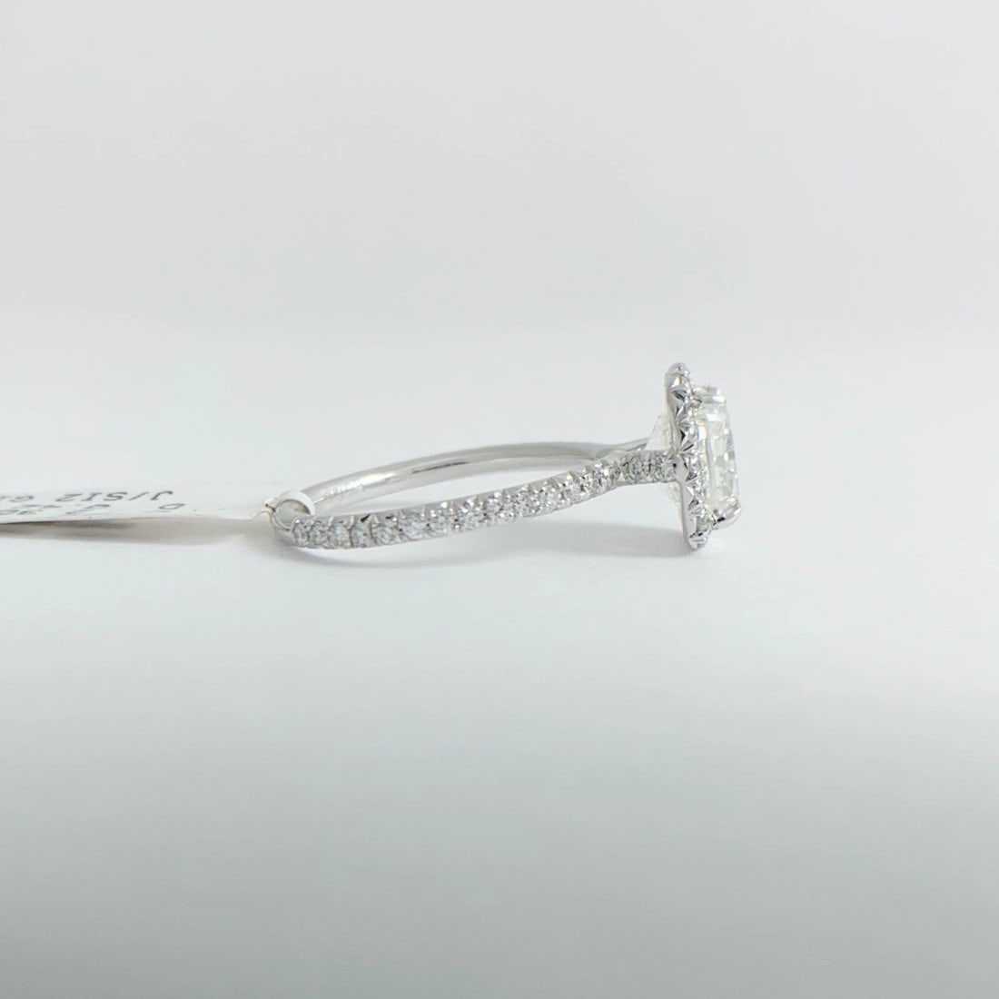 GIA Radiant Halo Diamond Engagement Ring Platinum 1.51 CTW - 8