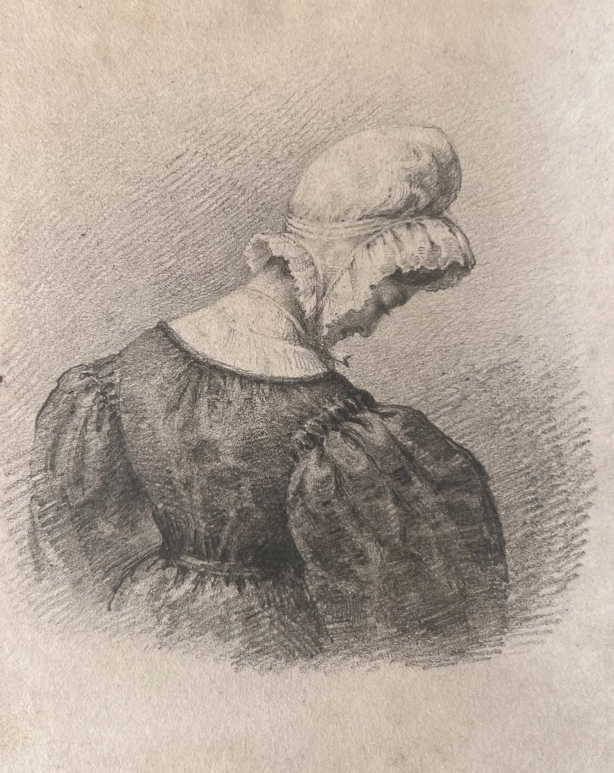 Antique Drawing Original Woman, Portrait, Hat 19th century: Title: Antique Drawing Original Woman, Portrait, Hat 19th century Description: Pencil on paper 15 x 12 cm stains, small cuts Reserve: $80.00 Shipping: Domestic: Flat-rate of $25.00 to anywhere withi