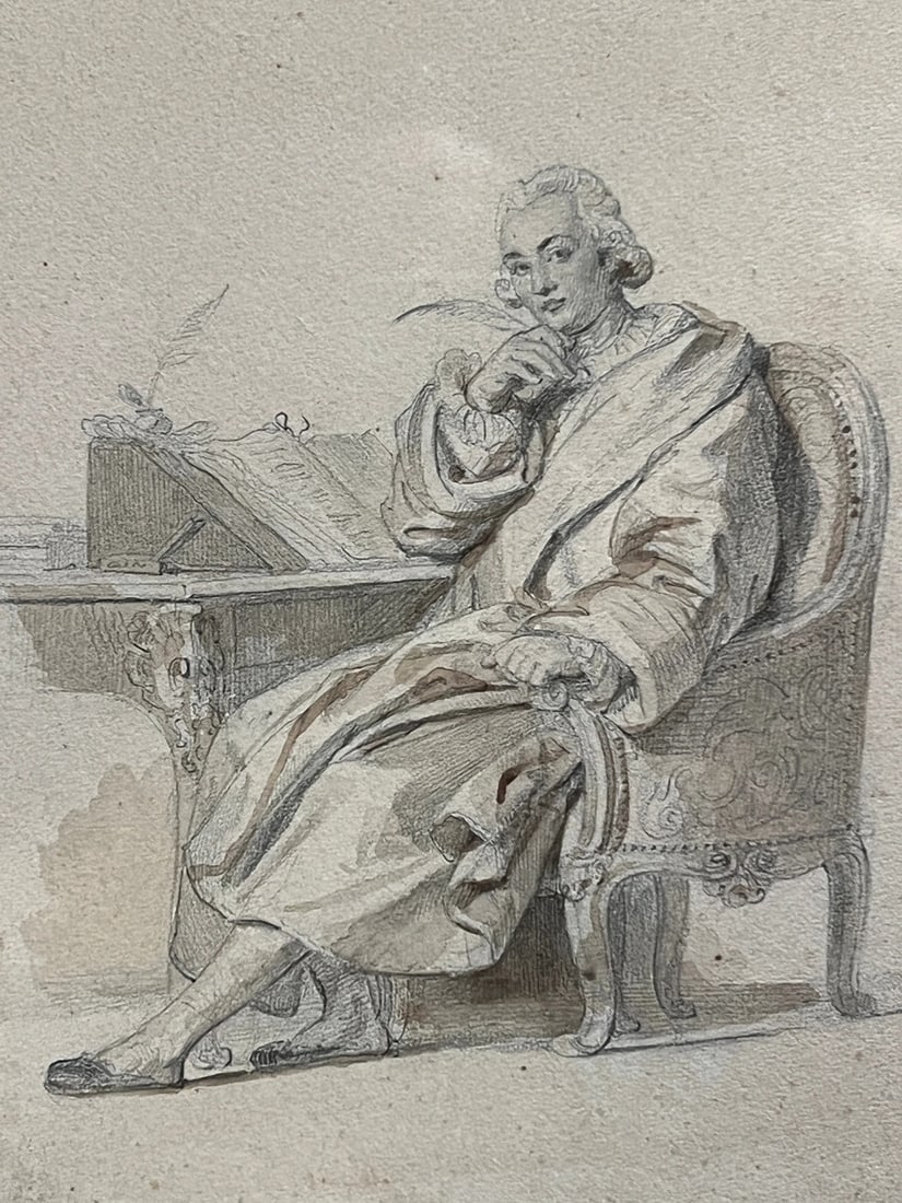 Man Portrait 19th century Writer - Antique Original Drawing: Title: Man Portrait 19th century Writer - Antique Original Drawing Description: Ink on paper 27.5 x 22 cm Reserve: $250.00 Shipping: Domestic: Flat-rate of $25.00 to anywhere within the contiguous U.S