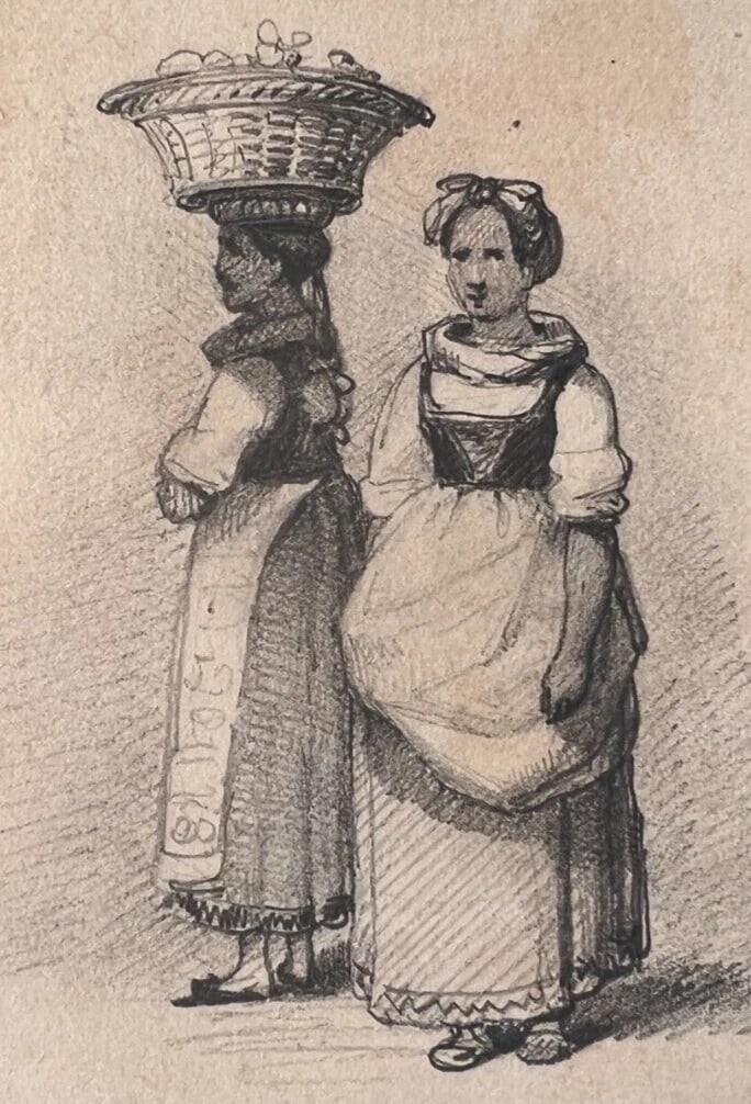 19th century - Italian Women Portrait Drawing -Antique Original: Title: 19th century - Italian Women Portrait Drawing -Antique Original Description: Pencil on paper 14.5 x 10 cm stains, small cuts Reserve: $100.00 Shipping: Domestic: Flat-rate of $25.00 to anywhe