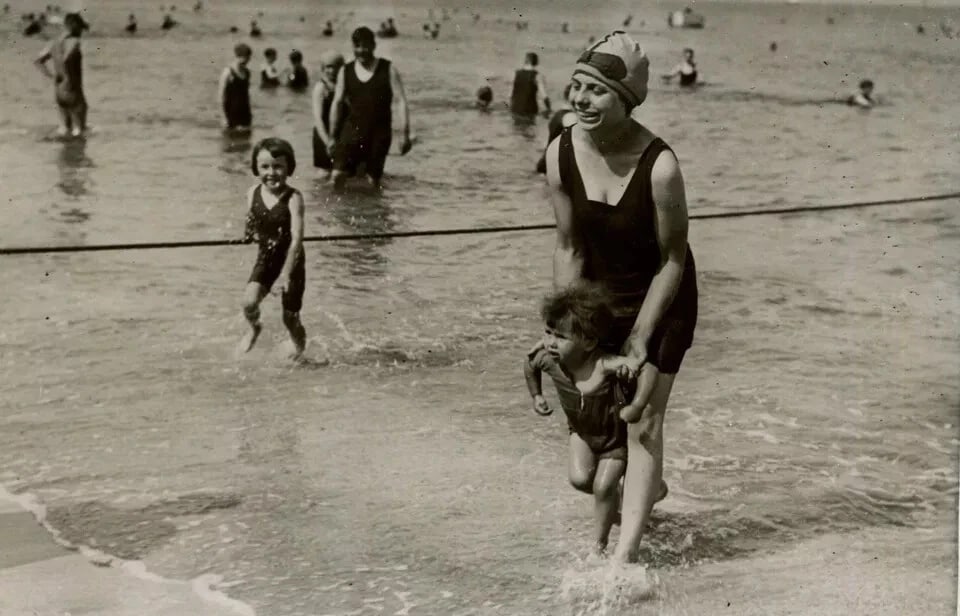 Vintage Photography Original Mother and Son at the Beach - 9