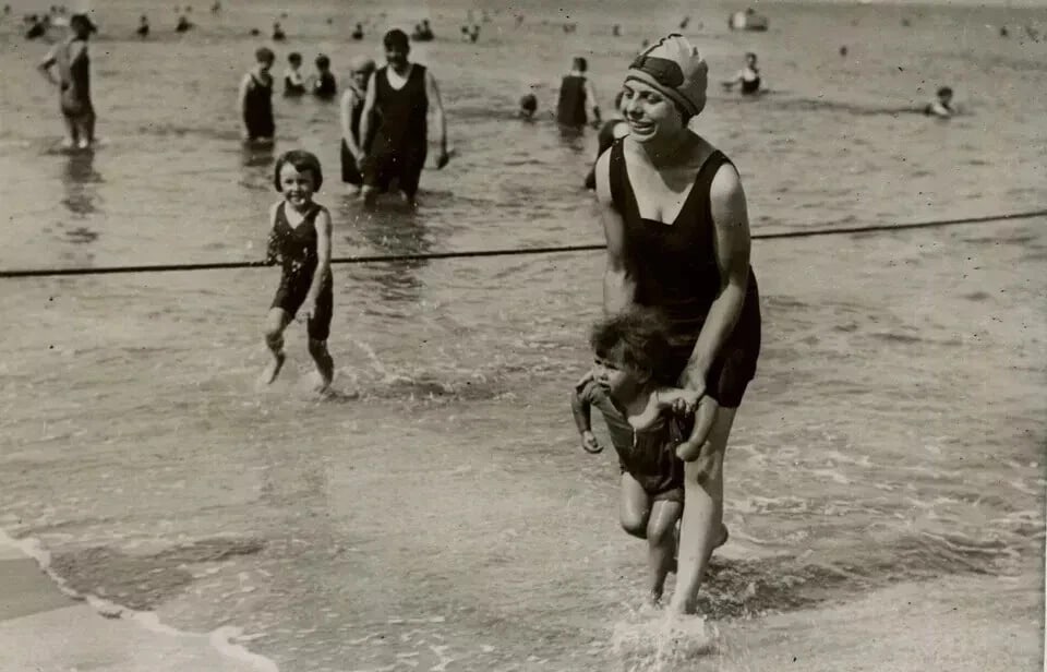 Vintage Photography Original Mother and Son at the Beach - 6