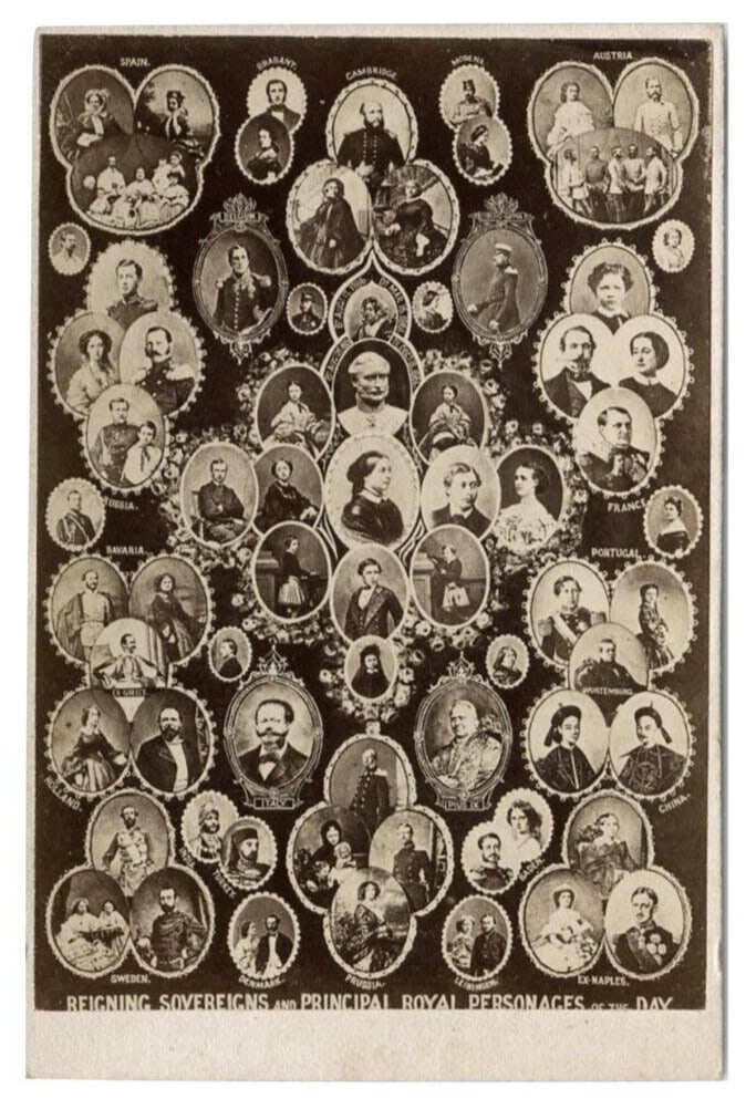 Antique CDV Photographs Royal Court, Mosaics, King, Queen, Royalty 1870 - 4